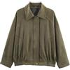 WZMYDBD Giacca Bomber Donna In Pelle Scamosciata Con Risvolto Con Zip Giacca Moto Donna Bomber Softshell In Finta Pelle Giacche Primavera Inverno Caldo Giacca Maniche Lunghe Moda Camoscio