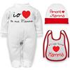 Corredino Neonato body per neonati cotone frase Io amo la mia mamma manche corte o in caldo cotone manica lunga set con bavetta cappello e tutine neonati