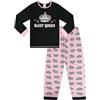 thepyjamafactory Pigiama lungo da bambina e ragazza, rosa e nero, con scritta "Sleep Queen"