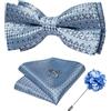 DiBanGu Bretella elastica classica a pois da uomo, a forma di Y, 6 bottoni unisex | Cravatte tessute da uomo, ti rendono più sicuro, elegante, con tasca quadrata, gemelli, fermacravatta, matrimoni, affari