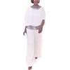 Genérico Vestito elegante da donna, set di 2 pezzi, estivo, per la comunione della mamma, con paillettes, camicia in chiffon, pantaloni lunghi, vestito per matrimoni e feste di sera