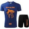 Zena Padel Zena divisa padel T-SHIRT E PANTALONCINO - uomo abbigliamento completo - kit tecnico pantaloncini con tasche - paddle completino cool dry - paddel made italy shark