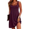 Bresdk Camicia Notte Donna Cotone Pigiama Donna Senza Maniche Corta Camicia Notte Estivo Sottoveste Sexy Sleepwear per Casa e Casuale
