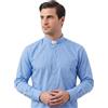Holyart Camicie Clergyman: Camicia Clergy manica lunga misto cotone celeste In Primis