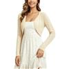 Enjyam Cardigan Bolero Donna con Collo a V, Maniche Lunghe, Aperto Davanti e Chiusura con Spilla