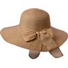 Miobo Cappello da Sole da Donna scanalatura in Paglia, Cappello Estivo con Fiocco, Cappello da Spiaggia, Cappello a Tesa Larga, Cappello floscio