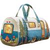 Juankrynord Zaino da viaggio trapuntato per camper stile retrò per campeggio, divertimento shopping, lavoro borsa in tela, grande capacità, borsa da palestra, borsa da viaggio (Blue,18 x 9 x 9 in)