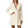 Duohropke Blazer, abito da donna, elegante, da lavoro, con doppio petto, a maniche lunghe, con scollo a V, mini abito con bottoni, alla moda, sexy, tubino