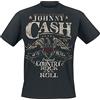 Johnny Cash Original Country Rock 'n' Roll Uomo T-Shirt Nero 100% Cotone Regular