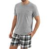 Bresdk Pigiama Uomo Estivo Corto Cotone Set 2 Pezzi Maniche Corte Shorts | Loungewear Leggero Traspirante Casa Notte