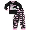thepyjamafactory It's a Taylor Thing, You Wouldn't Understand Nero Rosa Ragazze Lungo Cotone Pigiama Pjs per Bambini