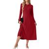 GRECERELLE Maxi abito da donna a maniche lunghe | Maxi abito a girocollo a trapezio, morbido al tatto, in maglia medio-elasticizzata, per uno stile quotidiano