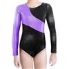 XiaoMoSha Body Ginnastica Artistica Bambina Manica Lunga/Senza Maniche Body Danza Bambina Body Ginnastica Ritmica per Bambine e Ragazze 2-14 Anni