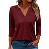 SCBFDI Today 2024, Camicia Donna Elegante College Casual con Scollo a V Top a Tunica per Leggings Manica 3/4 Camicette Versatili Abbigliamento da Golf