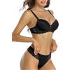 SHEKINI Completo Intimo Donna Sexy Hot Lingerie Set Pizzo Elegante Push up Reggiseno con Ferretto Reggiseno e Perizoma 2 Pezzi Sexy Biancheria Intima