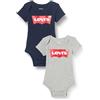 Levi's Batwing 2pk Bodysuit Nl0243 Bodysuit Unisex - Bimbi 0-24 (Pacco da 2)