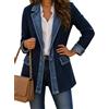 Gienslru Cardigan Donna con Inserti in Jeans Giacca in Maglia Patchwork con Bottoni | Maglione Aperto Manica Lunga Elegante Casual Mezza Stagione Coprispalle a Coste per Autunno Primavera Look Urbano Trendy 2026