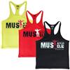 Muscle Alive Uomo Fitness sotto Maglie Sportive Canotta Bodybuilding Palestra Allenarsi Stringer Vest