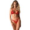 Selente Love & Fun Sfizioso Completo Intimo a 3 Pezzi: Reggiseno, Slip ed Esclusiva Benda per Occhi in Raso. Made in EU.