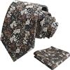 Alizeal Cravatta e fazzoletto da uomo, 8 cm, motivo floreale colorato, con fazzoletto quadrato