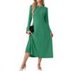 GRECERELLE Maxi abito da donna a maniche lunghe | Maxi abito a girocollo a trapezio, morbido al tatto, in maglia medio-elasticizzata, per uno stile quotidiano