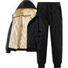 Generic Piumino da uomo ispessito, tuta da allenamento da uomo, set da 2 pezzi, tuta da allenamento da uomo, invernale, 2 pezzi, cerniera intera, felpa in pile trapuntata