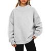 Hehuo Oversized Mock Neck Turtleneck Sweatshirt Women Mockneck Crewneck Pullover Long Sleeve Hoodies Tops