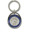 MaMeMi Portachiavi San Cristoforo - 7 cm - Patrono dei Viaggiatori - Alta Qualità con Bordo Blu Scuro - Idea Regalo per Neo Patente, Auto e Casa Nuova