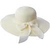 Miobo Cappello da Sole da Donna scanalatura in Paglia, Cappello Estivo con Fiocco, Cappello da Spiaggia, Cappello a Tesa Larga, Cappello floscio
