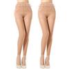 MANZI Collant velati senza piedi, per controllo della pancia, supporto leggero, modellante, leggings colorati in pelle