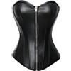 MISS MOLY Donna Sexy Taglia grossa Ecopelle Zip Lace Up Corsetto disossato Top Con Gstring