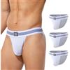 Casey Kevin Slip Uomo Pacco da 3, Mutande Uomo in Misto Cotone Morbido Traspirante con Elastico Colorato, Slip Intimo Uomo a Vita Bassa per Sport