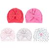 ISAKEN Baby Hat Cappello Turbante Neonato 100% Cotone Morbido Elastico Avvolgere la Testa Berretto Turbante Neonata Fascia per Capelli Ragazza con Fiocco Turbante Bambino Avvolgere Infantile