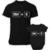 Colorfamily Coppia T-Shirt Maglietta papà e Body Neonato o Bimbo Padre Figlio Ctrl + C V - Idea Regalo Bodino Divertente per Uso diurno