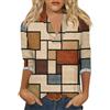 SCBFDI Top Donna Elegante, Camicia Donna Moda Scuola Primavera T Shirt Manica a Sette Punti Sottile V Neck, Abbigliamento Donna Elegante