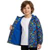 Hot Wheels Giacca impermeabile per bambini, blu, foderata in pile con cappuccio, giacca antipioggia con cerniera per bambini, per attività all'aperto