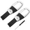 QUARKZMAN Portachiavi Per Auto Portachiavi Staccabile Clip Rotondo In Pelle Con Fibbia Portachiavi Con Cinturino In Pelle Texture Per Uomini E Donne Con Cacciavite (Argento