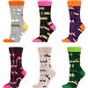 WeciBor 6 Paia Calzini Donna Fantasia in Cotone Colorato Motivi Casual Divertente Calze