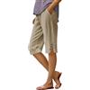 LLELEMAMO Short Bermuda Donna Estivo Lino Leggero Vita Alta | Jeans Elasticizzati A Gamba Dritta Stile Y2K Pantaloni in Denim Casual, Versatili E Di Tendenza