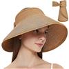 Maylisacc Cappello Visiera Pieghevole Cappello Estivo da Sole Donna con Lovely Bowknot da Donna UPF 50