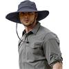 ZLYC Cappello da sole a tesa larga da uomo protezione UV Safari cappello Boonie cappello estivo da pescatore
