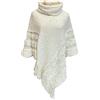 Rayson Poncho Donna Invernale Caldo a Collo Alto con Orlo Sfrangiato | Mantella con Perle,Lavorato a Maglia,Taglia Unica,per Autunno Inverno