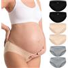 Briyat Pantaloni Premaman Donna Mutande Gravidanza 6 Pezzi Cotone | 95% cotone 5% elastan, vita bassa sotto il pancione, non costrittive, per gravidanza e post parto