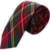 King & Priory Traditional Cravatta A Quadri Scozzesi Tartan Rosso