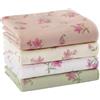 HOULIFE Fazzoletti da donna con stampa floreale vintage fazzoletti da donna anni '60 in morbido cotone fazzoletto da donna con fiori colorati, 35 cm x 35 cm