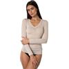 Lovable Maglia Manica Lunga Scollo a V Profondo e Finiture Invisibili | Modal e Cashmere Elasticizzato |Traspirante e Morbida | Maglieria Donna