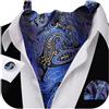 Barry.Wang, foulard in seta da uomo, con nodo Ascot e stampa cachemire, con fazzoletto da tasca quadrato e gemelli coordinati, set per abito da matrimonio