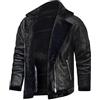 sutelang lurryly Giacca da uomo in pelle PU Antivento Moto Giacca Teddy Jacket Baseball Casual Similpelle Giacca Moto Giacca da Motociclista Vera Pelle