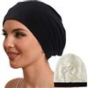 Hat Hut Cuffia per Dormire in 100% Seta di Gelso Cuffia Seta Capelli Notte in Pura Seta per Capelli Ricci per Dormire Foderato