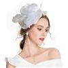 LumiSyne Cappello Fascinator per Donna Fiore Tulle Piuma su Una Fascia e Un Clip Copricapo Elegante Vintage Fascinators per Capelli Fascinator Cerimonia per Cocktail Tea Party Matrimonio